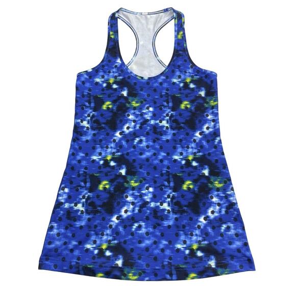 LULULEMON Cool Racerback Sz 6 Windy Blooms Saphire Blue Multi - Picture 4 of 7